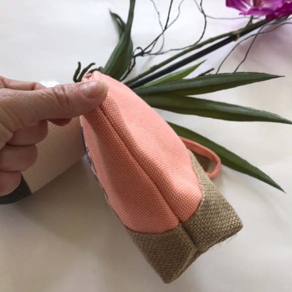 ‘Aloha Summer’ Coral Color Wristlet/Cosmetic Bag - Picture 8 of 8